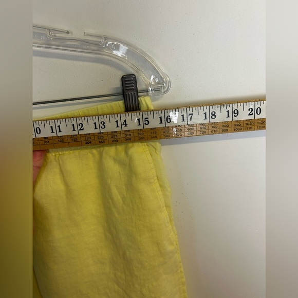 PureJill Garment Died 100% Linen Butter Yellow Pull on pants Size S Natural - Picture 5 of 13